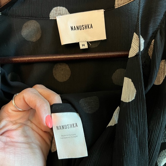 Nanushka Polka Dot Black Maxi Dress in M - Picture 3 of 5